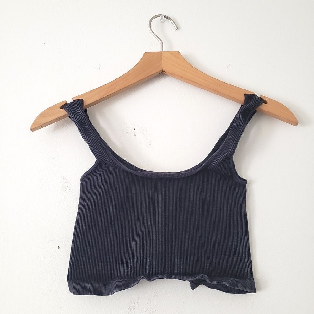 Free People Movement Activewear Crop Top Ribbed Dark Gray XS/S